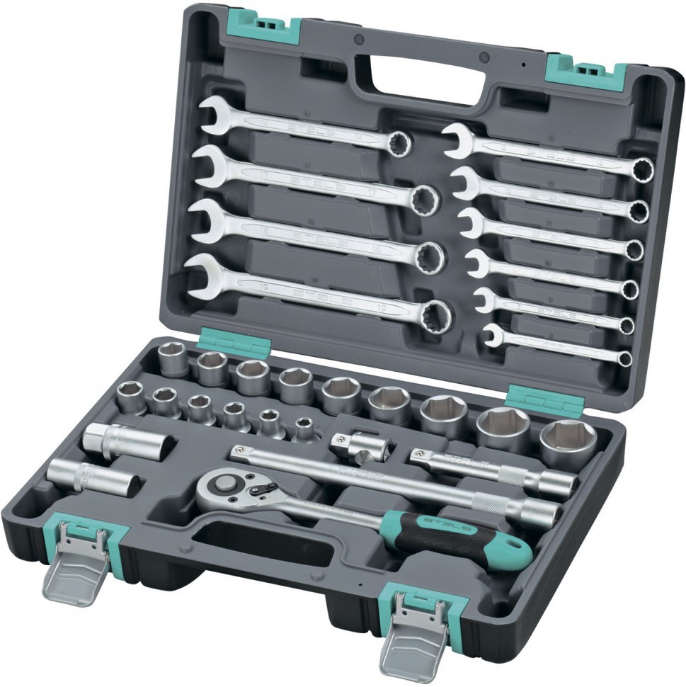 Набор инструмента 31 предм, 1/2", Cr-V, пластиковый кейс STELS