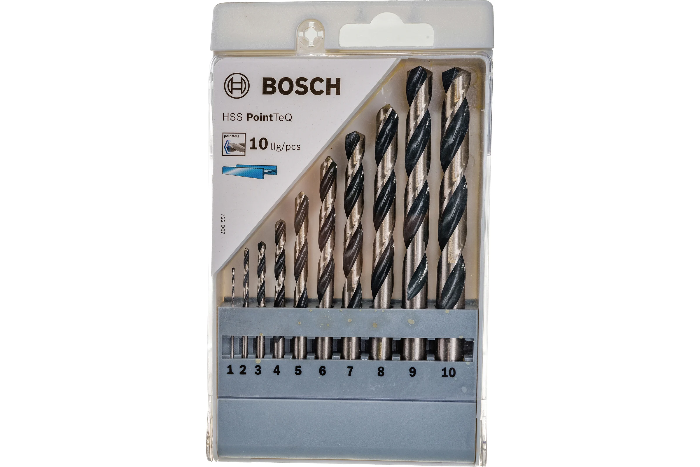 Набор свёрел по металлу 10шт, 1-10мм, HSS PointTeQ BOSCH