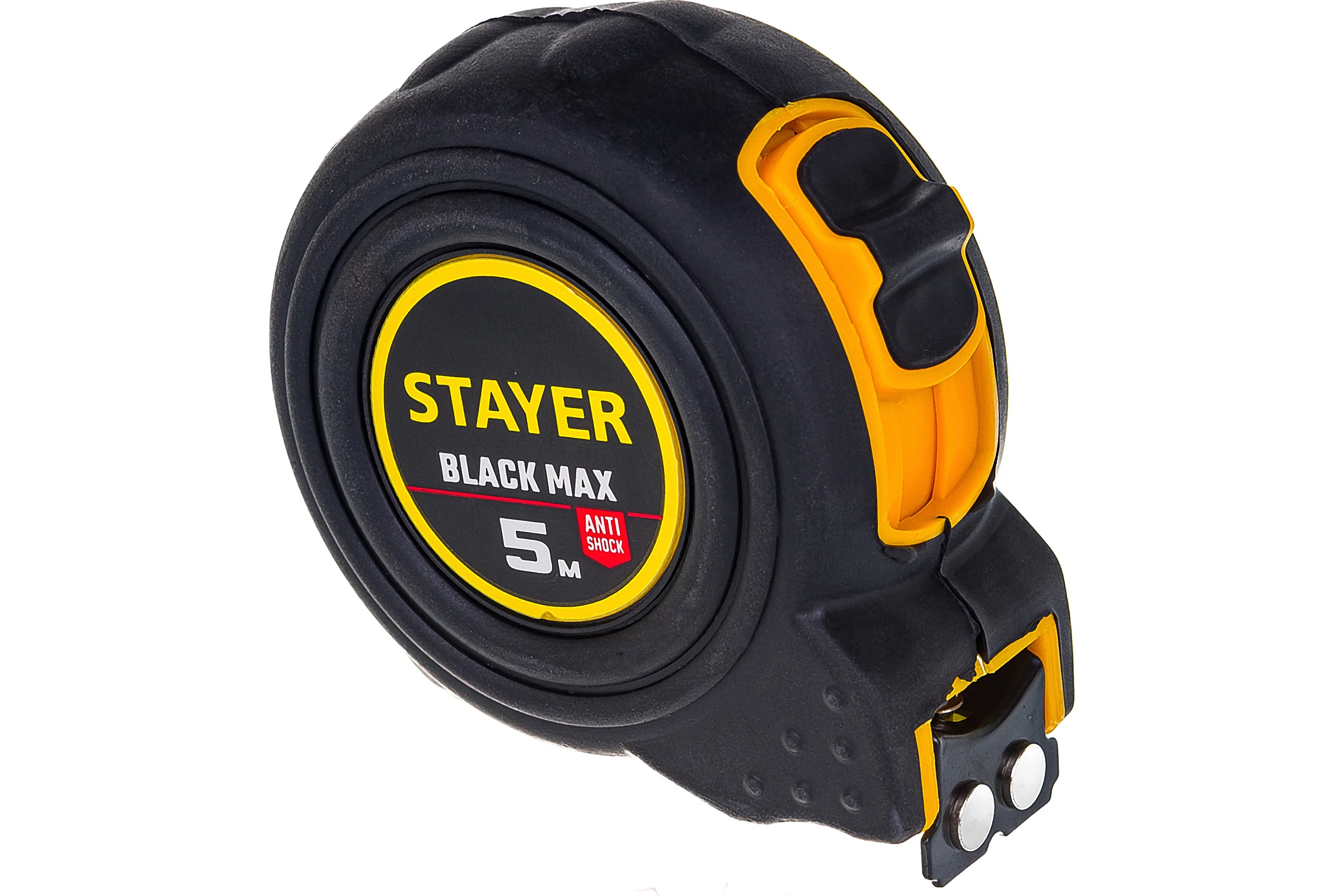 Рулетка Stayer "Profi" "BlackMax" 5м/19мм,  противоударный обрезиненный корпус, два фиксатора