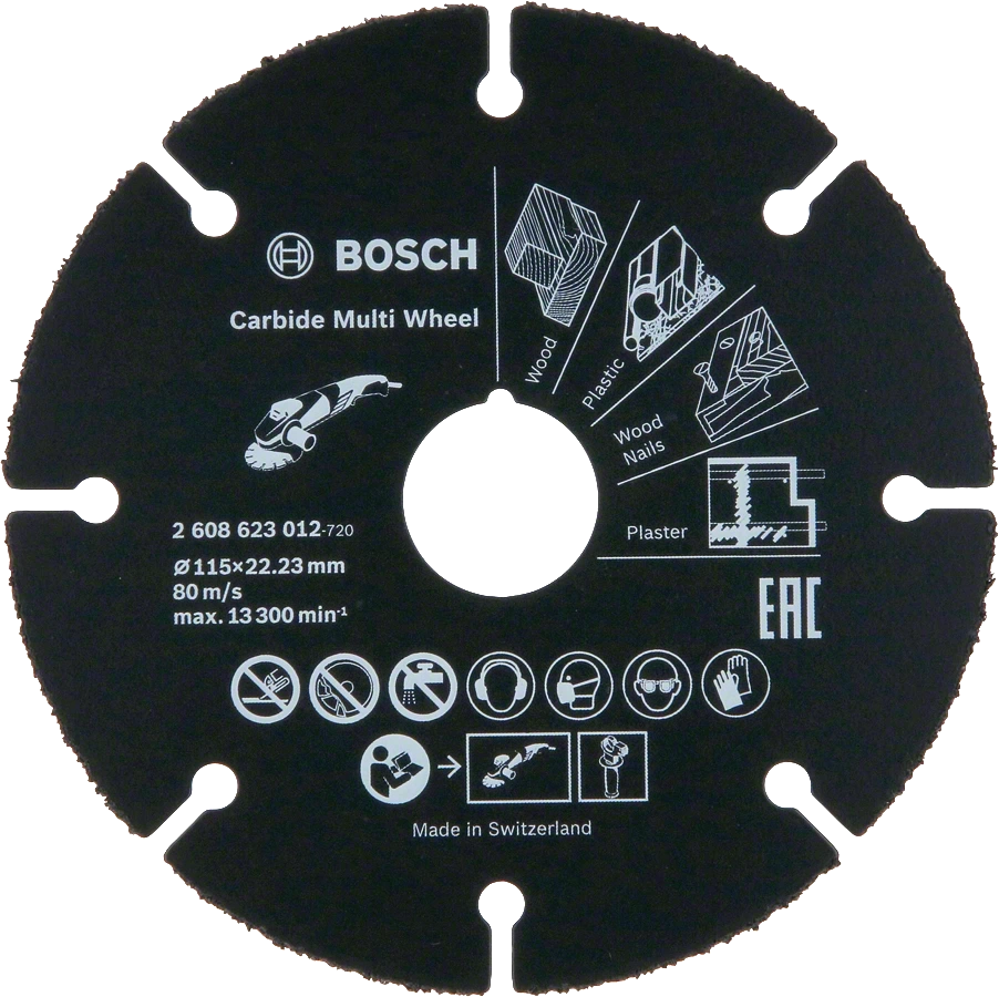 Круг отрезной по дереву 115х22,23мм твердосплавный Multi Wheel BOSCH