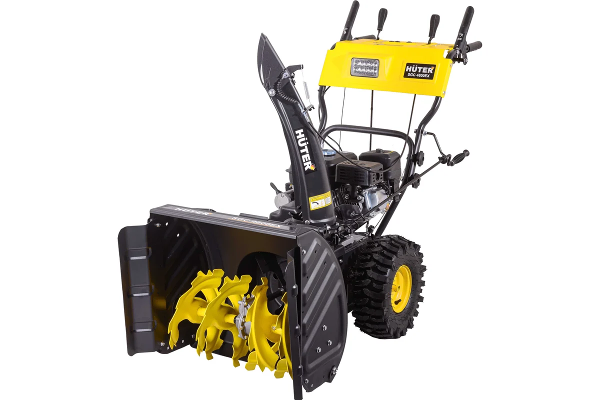 Снегоочиститель SGC 4800EX (7,0л.с, захват 680х540см, скорости: 6 вперёд/2 назад, стартер ручной/электростартер от сети 220В, бак 3,6л, фара, 80кг) HUTER