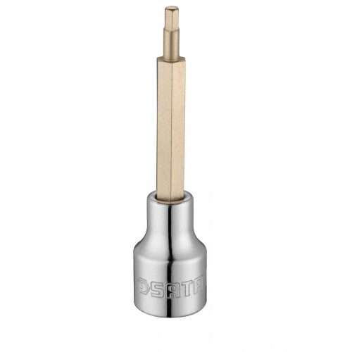 Торцевая бита-головка SATA HEX 4, 1/2", 100мм, Cr-V сталь