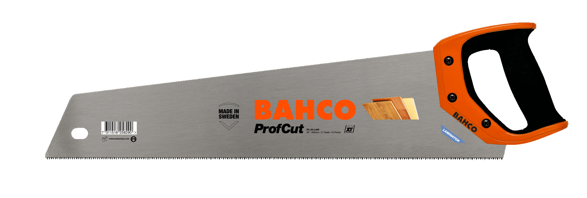 Ножовка для ламината ProfCut 500мм, 11/12TPI, с двухкомпонентной рукояткой BAHCO