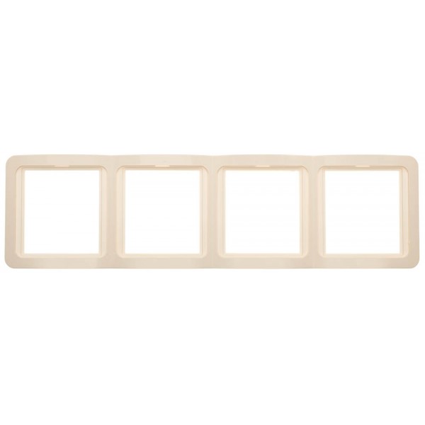 Панель СВЕТОЗАР "Гамма" вертикальная, 4 гнезда, цвет бежевый