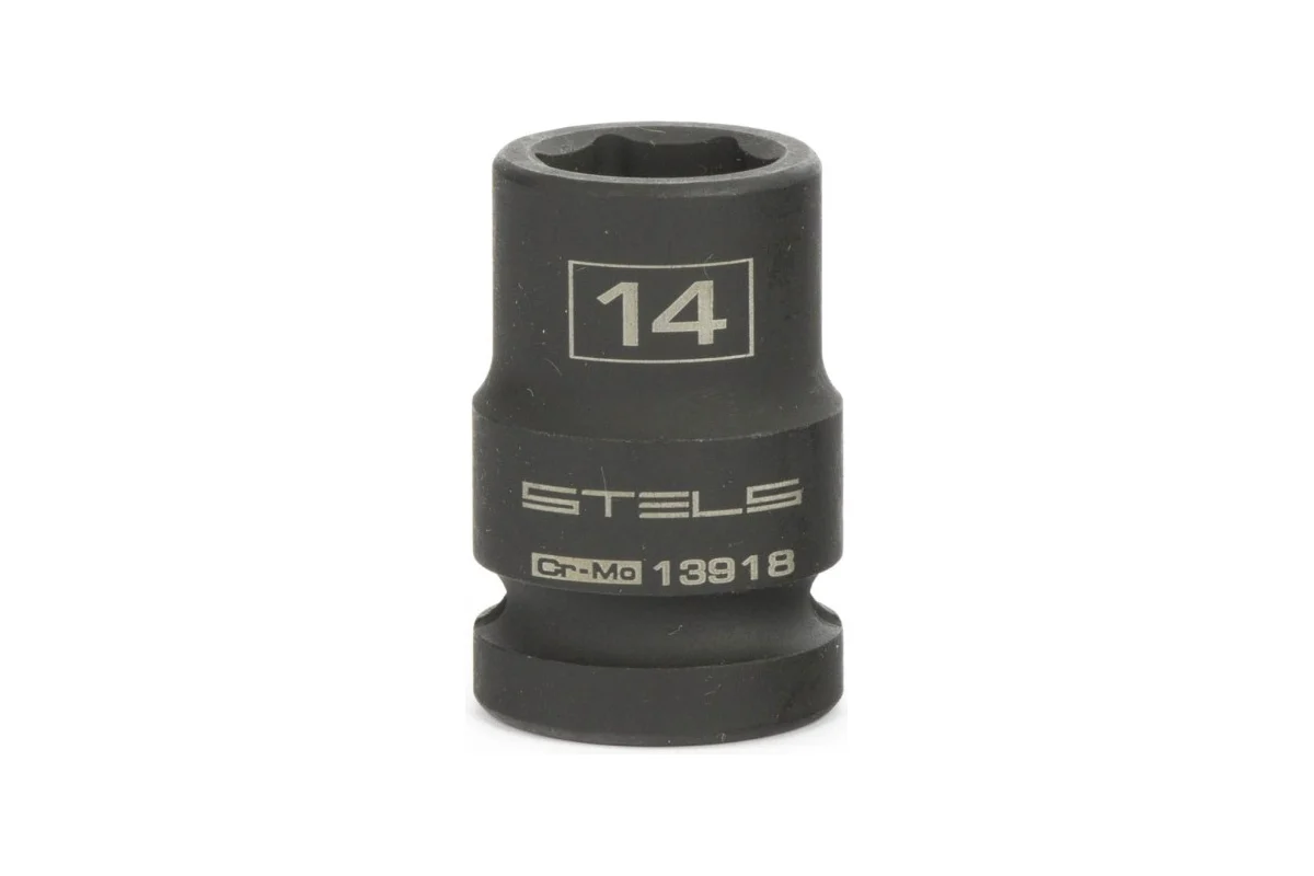 Головка торцевая ударная STELS 14мм, 1/2", 6-гранная, Cr-Mo