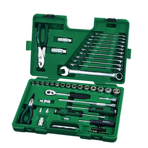 Набор инструмента SATA 56 предм, 1/2", 1/4", Cr-V, пластиковый кейс