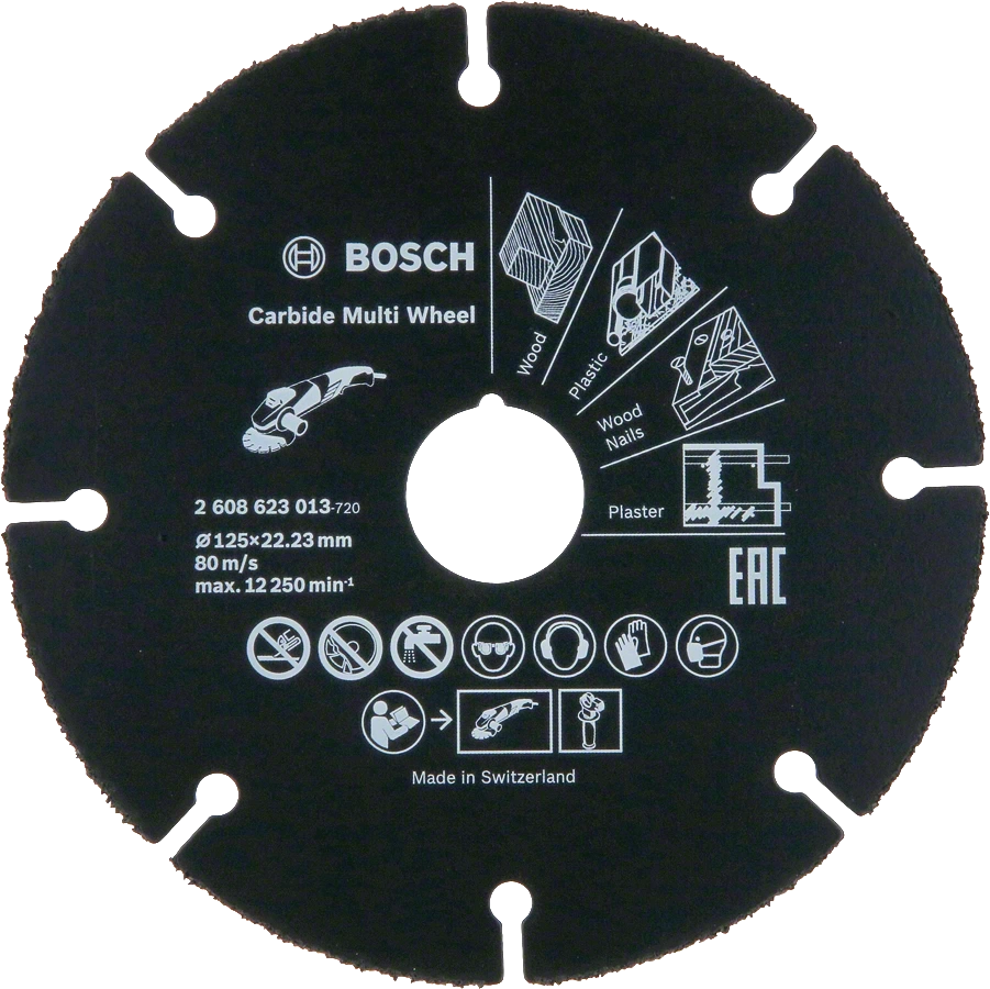 Круг отрезной по дереву 125х22,23мм твердосплавный Multi Wheel BOSCH