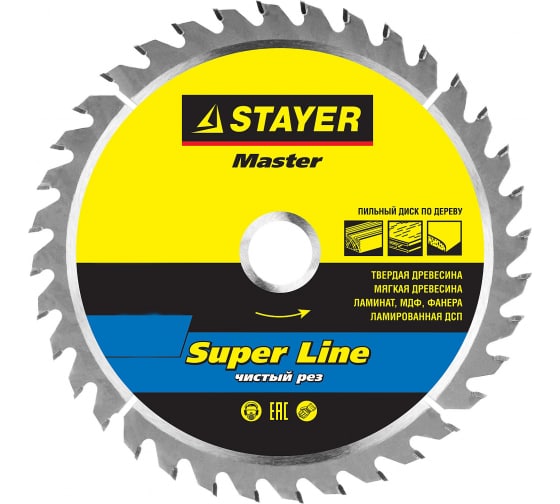 Диск пильный тв.спл. 250х32мм, 60T по дереву "Super-Line" Stayer