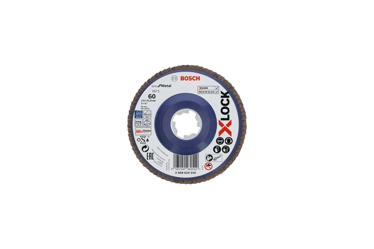 Круг лепестковый X-LOCK Ø125мм, G60, Best for Metal, BOSCH