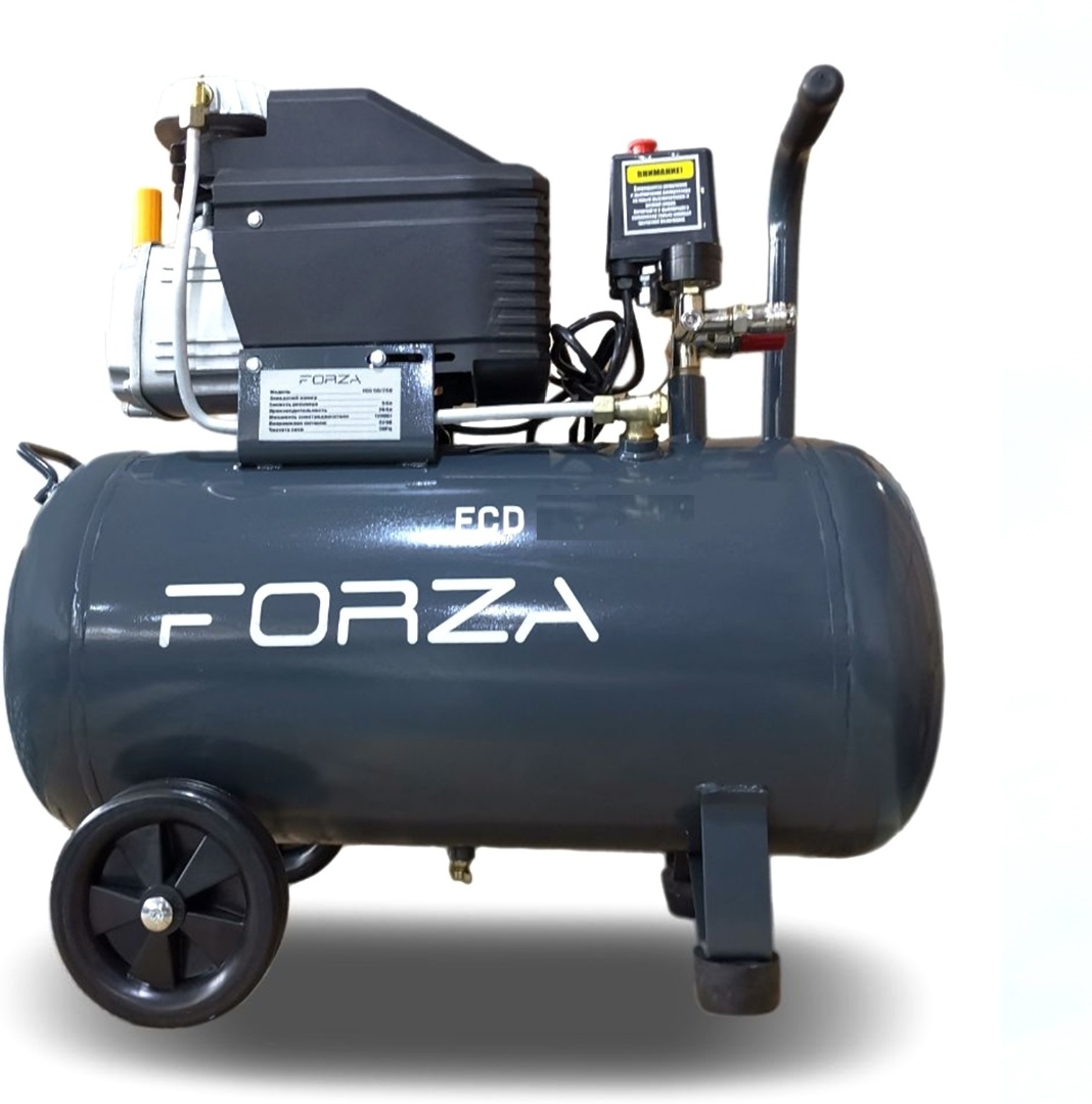 Компрессор FCD-50/300 (220В, 1500Вт, ресивер 50л, 300л/мин, 8атм, 1 цилиндр, 36кг, алюминий) FORZA