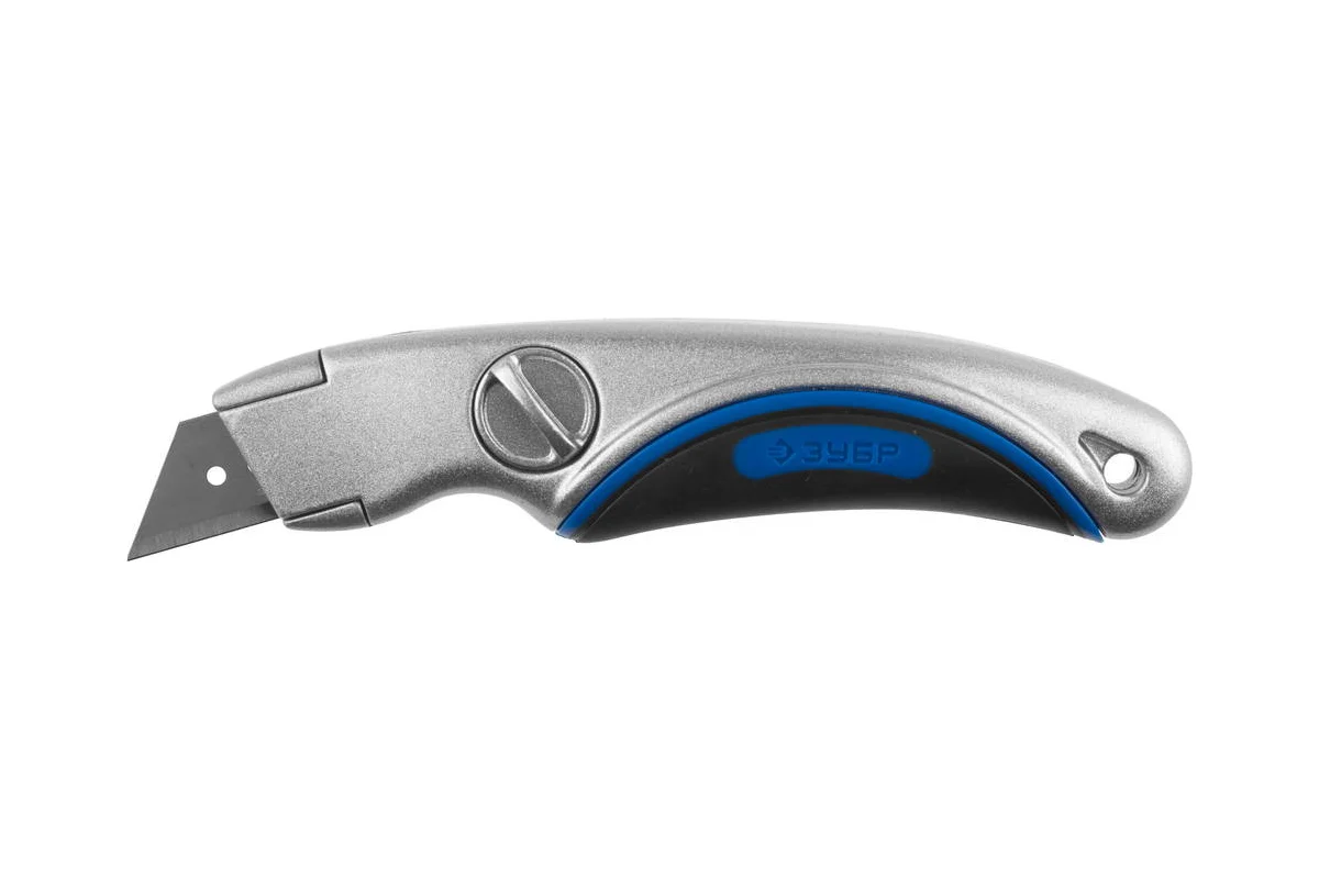 Нож ЗУБР Профессионал универсальный с фиксированным лезвием, трапециевидные лезвия А24