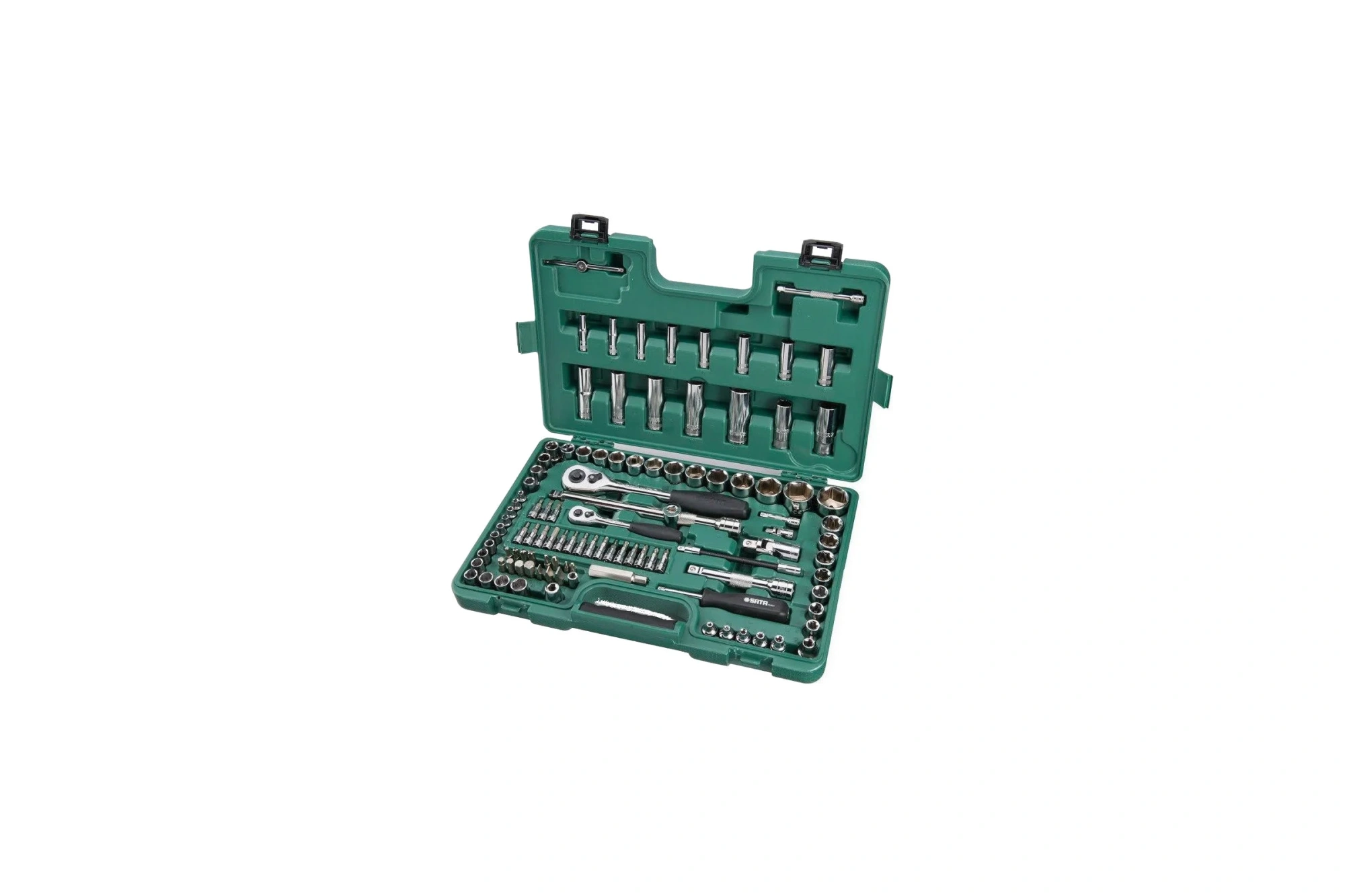 Набор инструмента SATA 109 предм, 1/2", 1/4", 3/8", Cr-V, пластиковый кейс