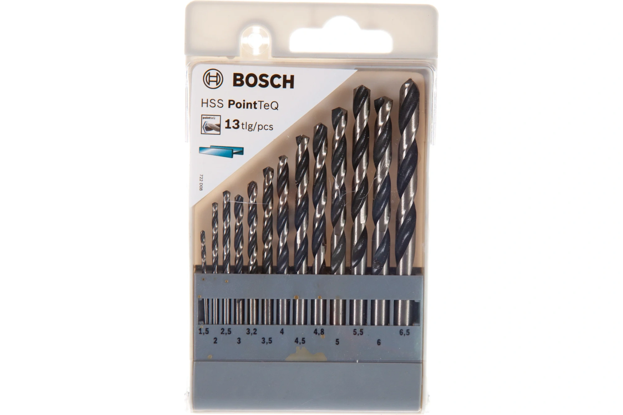Набор свёрел по металлу 13шт, 1,5-6,5мм, HSS PointTeQ BOSCH