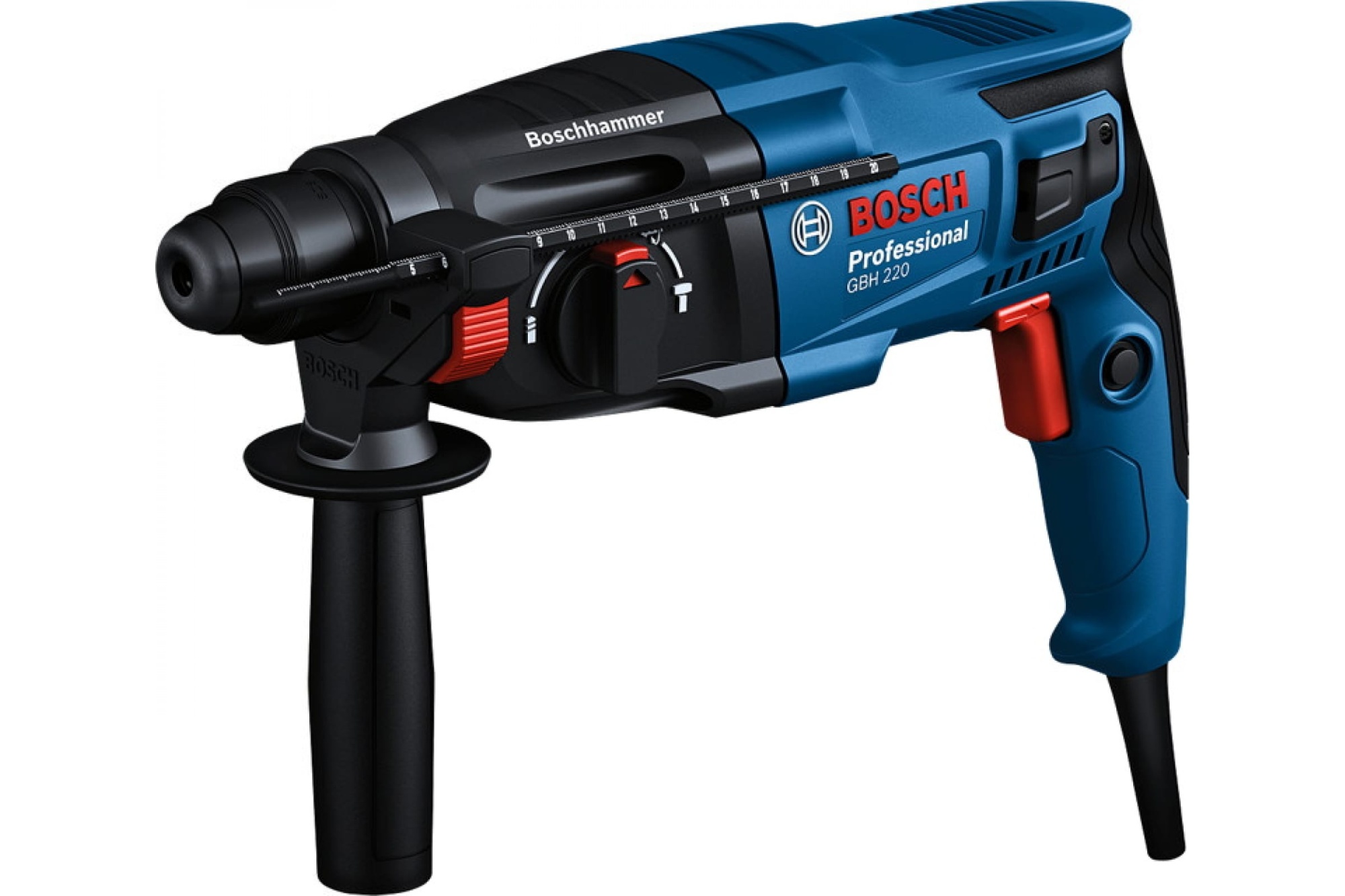 Перфоратор GBH 220 (720Вт, SDS+, 3реж., 2,0Дж, бетон 22мм, кейс) BOSCH