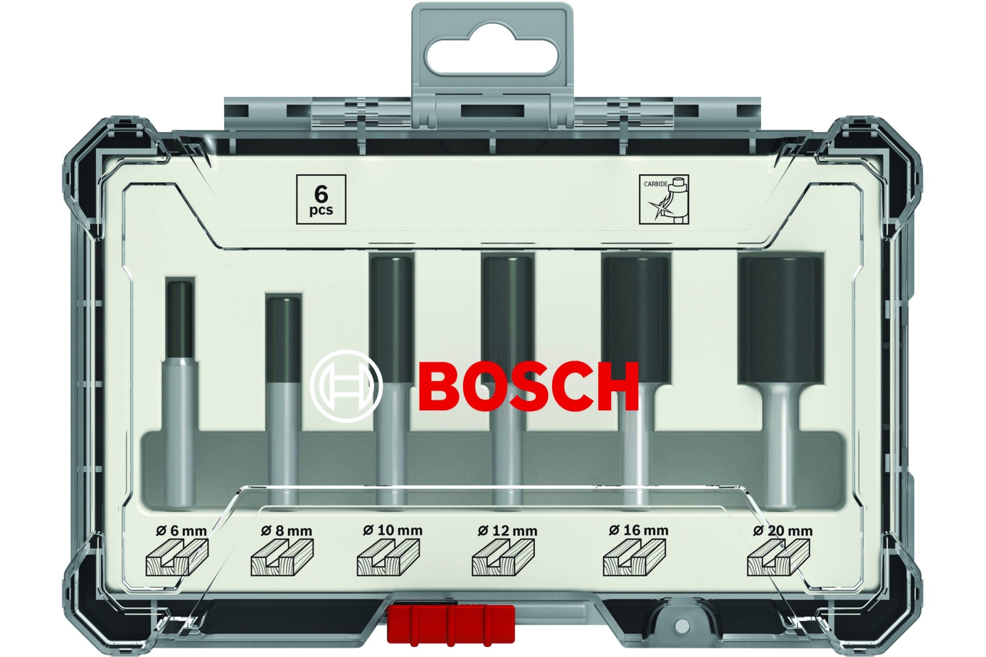 Набор пазовых фрез по дереву 6шт, хвостовик 6мм BOSCH